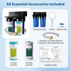 iSpring US21B-CPB 4-Layer High Capacity Under Sink Water Filter, Reduces Lead, PFAS, PFOA/PFOS, Chlorine, Bad Taste & Odor, w/ 2 Upgraded Direct Connect Hoses