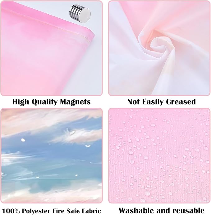 4 Pcs Fluorescent Light Covers - Classroom, Office 4 x 2 Feet Flame Retardant Magnetic Covers for Ceiling Lights Filters (Sunset Glow)