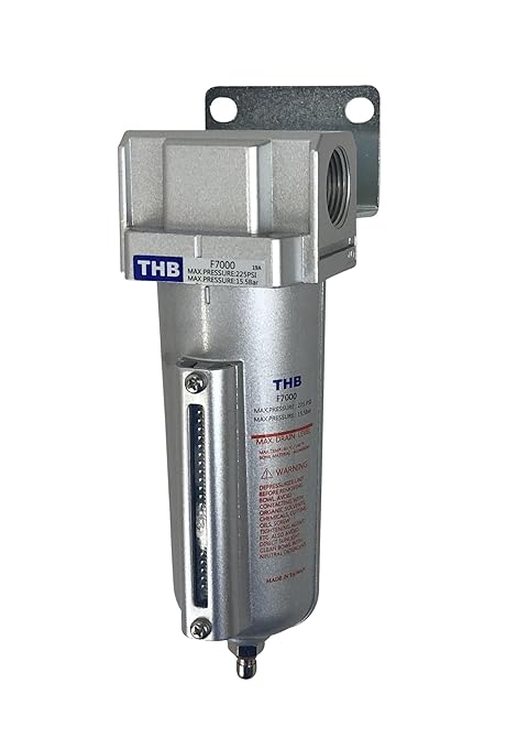 3/4" NPT Industrial Particulate Filter, Removes Water, Moisture, Debris from Compressed Air Lines, 5oz Bowl (225 PSI Max)