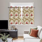 2 Panel Kitchen Cafe Curtains, Camels Palm Trees Sunlight Filtering Nature Air Through, Window Decor Tier Curtains for Living Room 104W x 52L inch Desert Date Coconut Trees Leaves Cords Beige