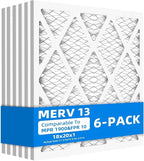 (6 Pack) 18x20x1 Furnace Air Filters, MPR 1900 & FPR 10, MERV 13 Pleated Air Filter (Actual Size: 17.75" x 19.75" x 0.75")