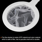 PATIKIL 9"x6" Food Filter Strainer, 120 Mesh Kitchen Mesh Filters Strainers Fine Mesh Sieve with Handle for Filter Juice Coffee Soy Milk, White