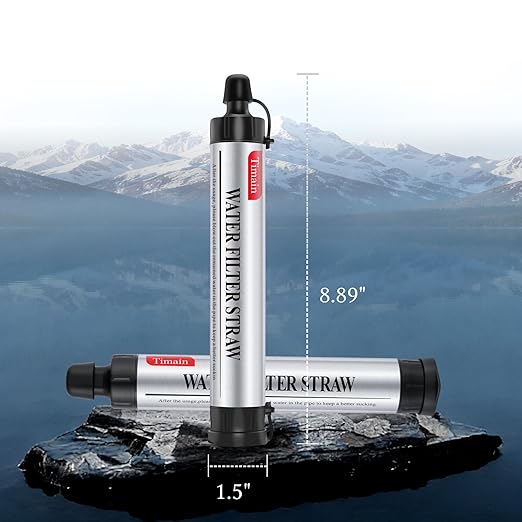 6 Pack Timain 4-Stage Filtration,High Flow Rate Water Filter Straw,Water Purifier Survival for Emergency Kits,Travel,Camping, Hiking,Fishing,Hunting (6)
