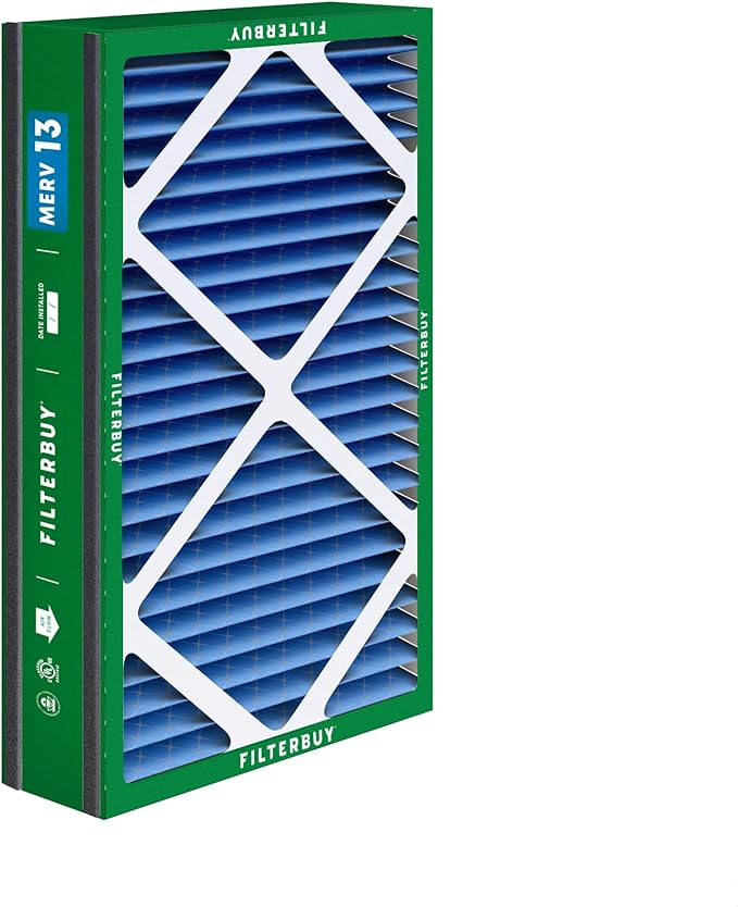 Filterbuy 16x25x3 Air Filter MERV 13 Optimal Smoke & Allergy Defense (3-Pack), Electrostatic Pleated HVAC AC Furnace Filters for Trion Air Bear, Lennox X0581 & More (Actual Size: 15.63 x 24.13 x 3.00)