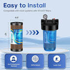 ICEPURE 5 Micron 4.5" x 10" CTO10BB-KDF Whole House Water Filter Coconut Shell Activated Carbon and KDF Heavy Metal Removal Water Filter Replacement for Home, 2PACK