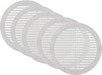 Vent Systems 8" Inch (Opening Dimensions) - Pack of 5 - White Soffit Vent Cover - Plastic Round Air Vent Grille - Built-in Mesh Screen - HVAC Register Louver for Bathroom, Home, Kitchen
