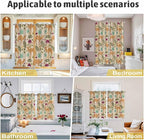 2 Panel Kitchen Cafe Curtains, Desert Camels Sunlight Filtering Nature Air Through, Home Decor Window Covering Tier Curtains for Bedroom Living Room Vintage Sand Animals Aloe Vera Leaves Beige