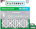 Filterbuy 16x16x2 Air Filter MERV 8 Essential Dust & Allergy Defense (2-Pack), Electrostatic Pleated HVAC AC Furnace Filters Replacement, Made in USA (Actual Size: 15.50 x 15.50 x 1.75)