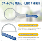 SW-4-SS-8 Whole House Water Filter Wrench 6 Inch, Metal Water Filter Wrench Replacement for SW-4, Compatible with Pentek Big Blue 20" Filter Housing & American Plumber W2010-PR