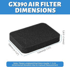2 Pack GX390 Air Filter for Honda Generator GX340 EB5000 EB5000X EB6500 EB3500 EM5000SX Generac GP5500 GP6500 GP7500E RS5500 Harbor Freight Predator 420CC Engine 8750 Watt Replace 17211-899-000