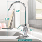 Metpure Non-airgap NSF Certified RO Faucet Reverse Osmosis Drinking Water Filtration System Water Dispenser Spout (Chrome). Vase Style with Faucet Wrench.