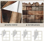 Western Barn Door Swag Valances for Windows, Vintage Farmhouses Wooden Door Brown Rod Pocket Kitchen Curtains Valance, Kitchen Window Curtains Swag for Cafe Bathroom Living Room, 2 Panels, 36x63 inch