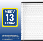 2Pack 413 Replacement Filter Compatible with AprilAire Size:16x25x4 Whole House Air Purifiers model:1410, 1610, 2140, 2410, 2416, 3410, 4400, MERV 13