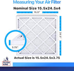 Filter King 15.5x24.5x4 Air Filter | 4-PACK | MERV 8 HVAC Pleated A/C Furnace Filters | MADE IN USA | Actual Size: 15.5 x 24.5 x 3.75"