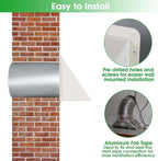 7 Inch Hooded Wall Vent with Mesh and Damper,7'' Exhaust Vent Cover Cap Outside,Wall Vent Hood Duct Cap Exterior for Kitchen Range Hood/Dryer/Laundry/Bathroom Exhaust Fan Vent,Galvanized Steel,White