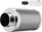 VIVOSUN 4 Inch Air Carbon Filter Smellines Control with Australia Virgin Charcoal for Inline Duct Fan, Grow Tent, Pre-filter Included, Reversible Flange 4" x 12"