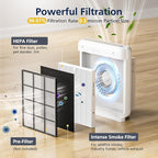 AP-1512HH & 200M Intense Smoke Filter Set for Coway Airmega AP-1512HH and Airmega 200M Air Purifi-ers, 2 Intense Smoke Deodorization Filters and 1 HEPA Filter, 3 Pack, Black