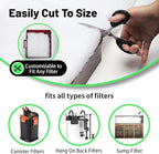 hygger 3/4'' Thick Aquarium Filter Floss 12"x 68" Poly Fiber Fish Tank Filter Media Water Polishing Filter Pad for Sump Canister Hang On Back Filter Cut to Size