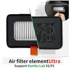 HEPA 13 + Activated Carbon Ultra Air Filter for Bambu Lab X1C、X1、P1S 3D Printer,Easy to Install 3D Printer Accessories Ultra-Absorption, Can Effectively Remove PM2.5 and UFPs