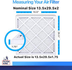 Filter King 13.5x29.5x2 Air Filter | 5-PACK | MERV 8 HVAC Pleated A/C Furnace Filters | MADE IN USA | Actual Size: 13.5 x 29.5 x 1.75"