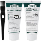 KEZE Food Grade Silicone Grease Pool Lube Tube O Rings Lubricant for Plumber Faucet Gasket Water Filter Rubber Seal Silicon Grease with Brush 1 oz 2-Pack