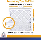 Filter King 20x35x2 Air Filter | 4-PACK | MERV 13 HVAC Pleated A/C Furnace Filters | MADE IN USA | Actual Size: 19.5 x 34.5 x 1.75"