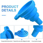 Boao 6 Pack Resin Funnels Filter 3D Printer Accessories Include Collapsible Silicone Funnels and Stainless Steel Filter Cups for Pouring Resin Back into Bottle(Blue, Orange, Green)