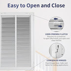 16"W x 25"H [Duct Opening Size] Steel Return Air Filter Grille - Removable Face/Door for 1 inch Filters -HVAC Vent Cover Grill - White [Outer Dimensions: 18 5/8"W X 27 5/8"H]