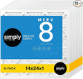 Simply 14x24x1 Air Filter, Merv 8, MPR 600, 12 Pack, Furnace Air Filter for HVAC (Actual Size: 13.75"x23.75"x0.75") DUST, Pet, & Allergy Control