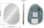 LUVODI Lighted LED Bathroom Mirror: 32”x24”Irregular Stone Pattern Frosted Wall Vanity Mirror with Bright Back Lit - Smart Dimmable Mirror Anti Fog with Touch Switch for Restroom Bedroom Living Room