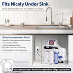 iSpring RCC1UP-AK, 100 GPD 7-Stage Reverse Osmosis Under Sink Water Filtration System with Boost Pump, Alkaline Remineralization and UV Filter, Patented Top-Mounted Faucet Design for Easy Installation