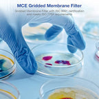 SimPure MCE Gridded Membrane Filter Sterile, 47mm Diameter and 0.45um Pore Size, Individual Pack Membrane Disc Filter, Hydrophilic Filter Paper, Pack of 100