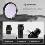 Astromania Telescope Moon Filter 2 Inch, Moon Skyglow Filter Reduces Moon Glare and Enhances Lunar Crater Details, Eyepiece Accessory for Astronomy Beginner, Works with Telescope Accepts 2" Eyepieces