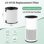 LV-H133 Replacement Filter Compatible with LEVOIT LV-H133 Air Purifier, 3-in-1 HEPA Filter, Part No. LV-H133-RF, 1 Pack