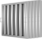 Stainless Steel Commercial Kitchen Hood Filter 19.5W x 19.5H Inch Range Hood Baffle Grease Rated Commercial Kitchen Exhaust Hood 5 Grooves Hood Filter (5 Pack)
