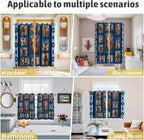 2 Panel Kitchen Cafe Curtains, Desert Camels Sunlight Filtering Nature Air Through, Home Decor Window Covering Tier Curtains for Living Room 104W x 63L inch Wildlife Brown Animals Blue Geometric