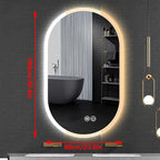 Irregular Bathroom Mirror with 3 Colour LED Light, Wall Mounted Makeup Mirror with Touch Switch and Demister Pad, Energy-Saving LED Smart Mirrors, Dimmable(A,23.6 * 39.4in/60 * 100cm)