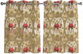 2 Panel Kitchen Cafe Curtains, Desert Camels Sunlight Filtering Nature Air Through, Home Decor Window Covering Tier Curtains for Living Room 104W x 52L inch Tropical Palm Trees Sand Cords Brown