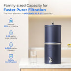 Waterdrop 2.25G Gravity Water Filter System, NSF/ANSI 42&372 Standard, Stainless Steel System with 2 Carbon Filters, Reduces 99% of Lead and Chlorine for Home, Camping, Emergencies, King Tank, Blue