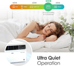 LG 14000 BTU Window Air Conditioner Energy Saving Dual Inverter Remote Control WiFi Enabled Works w/LG ThinQ, Alexa Washable Filer Ultra-Quiet Cools 700 Sq.Ft. for Large Room AC Unit White LW1522FVSM