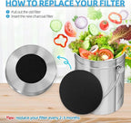12 Pack Compost Filters for Countertop Bin, 6.7 Inch Charcoal Filters for Compost Bucket, Home Kitchen Compost Bin Pail Filter Relpacement Refill Set