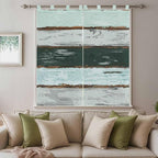 Blue Teal Bathroom Curtains 63 Inch Length, Window Curtains Tab Top, Vintage Wooden Retro Art Farmhouse Barns Light Filtering Window Treatments Drapes 52"x63" 2 Panel