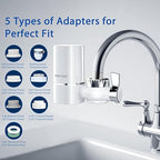 Vortopt Advanced Sink Faucet Filter,NSF Certified Faucet Installation System,400 Gallon Capacity,Can Reduce 99% Chlorine and Odors,with 1 Water Filter（T1-White）
