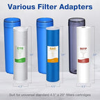 SimPure Whole House Water Filter System, 3 Stages Clear Home Water Pre-Filtration with Carbon Sediment and KDF Filters, Reduce Iron, Chlorine, Manganese...(DB20P-3KDF)