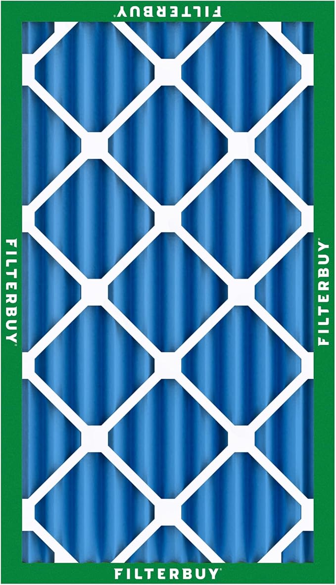 Filterbuy 12x25x4 Air Filter MERV 13 Optimal Smoke & Allergy Defense (4-Pack), Electrostatic Pleated HVAC AC Furnace Filters Replacement, Made in USA (Actual Size: 11.50 x 24.50 x 3.63)