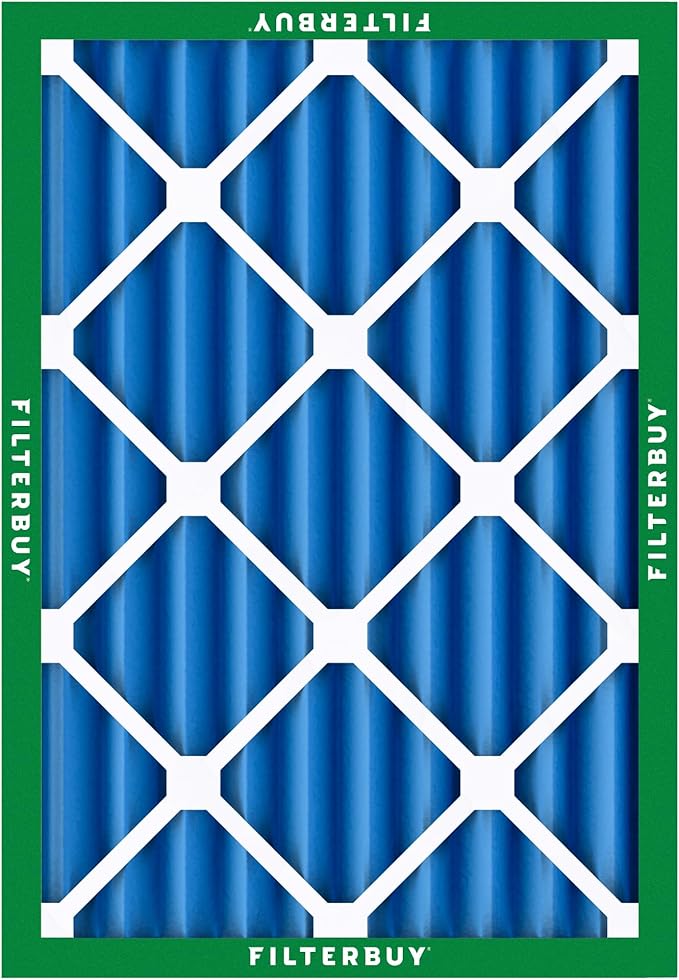 Filterbuy 20x24x4 Air Filter MERV 13 Optimal Smoke & Allergy Defense (6-Pack), Electrostatic Pleated HVAC AC Furnace Filters Replacement, Made in USA (Actual Size: 19.38 x 23.38 x 3.63)