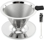 Pour Over Coffee Dripper Paperless Reusable Coffee Filter Pour Over Coffee Dripper Stainless Steel Reusable Filter Slow Drip Paperless Coffee Filter for Extraction (1-2 Cup)(COLOR:Medium)
