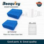 Polyester Dryer Filter Vent Replacement Part by Beaquicy - Compatible with Bettervent Indoor Dryer Vent - Pack of 12