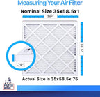 Filter King 35x58.5x1 Air Filter | 4-PACK | MERV 8 HVAC Pleated A/C Furnace Filters | MADE IN USA | Actual Size: 35 x 58.5 x .75"