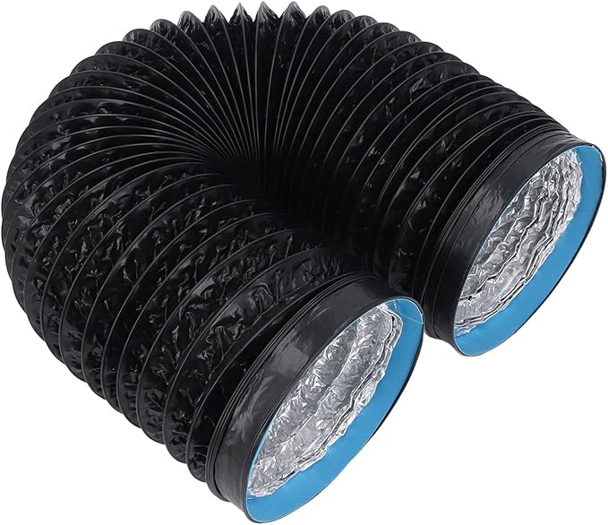 Generic 6.56ft PVC Aluminum Foil Dryer Vent Hose for Effective Airflow in Greenhouses, Grow Rooms, 7" Flexible Insulated Air Ducting